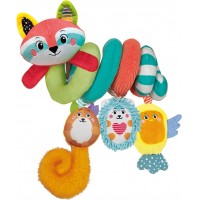 Clementoni- Soft Happy Animals-Spirale, Giocattolo Morbido da Appendere, Gioco Passeggino Neonato, Bambini 0-36 mesi-100% Lavabile, Multicolore, 17799